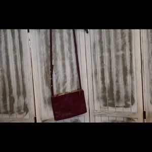 Bass leather handbag, crossbody, like new, burgundy